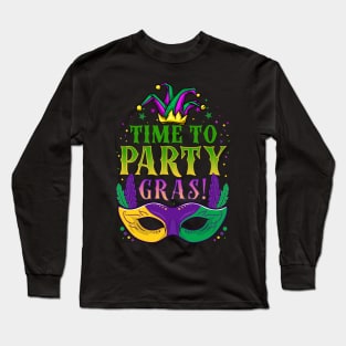 Time To Party Gras - Mardi Gras Beads Gift Long Sleeve T-Shirt